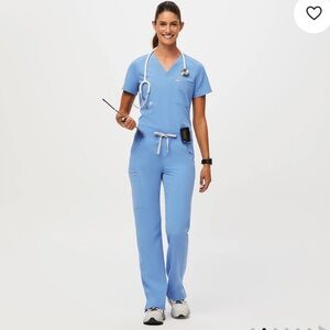 Ceil Blue Catarina One-Pocket Scrub Top Kade Cargo Scrub Pants